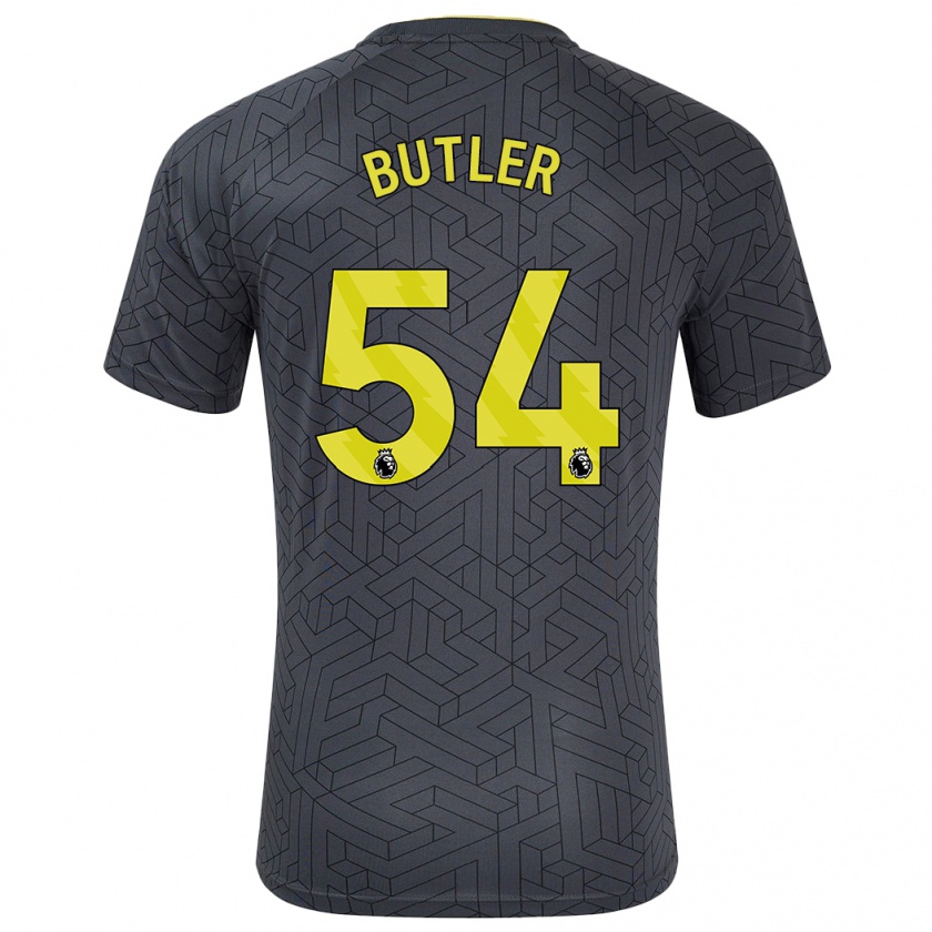 Kandiny Heren Jack Butler #54 Zwart Geel Uitshirt Uittenue 2024/25 T-Shirt