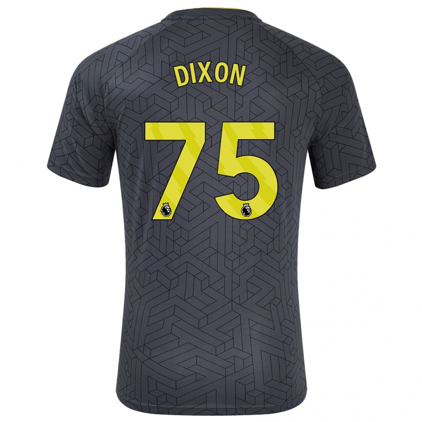 Kandiny Heren Roman Dixon #75 Zwart Geel Uitshirt Uittenue 2024/25 T-Shirt