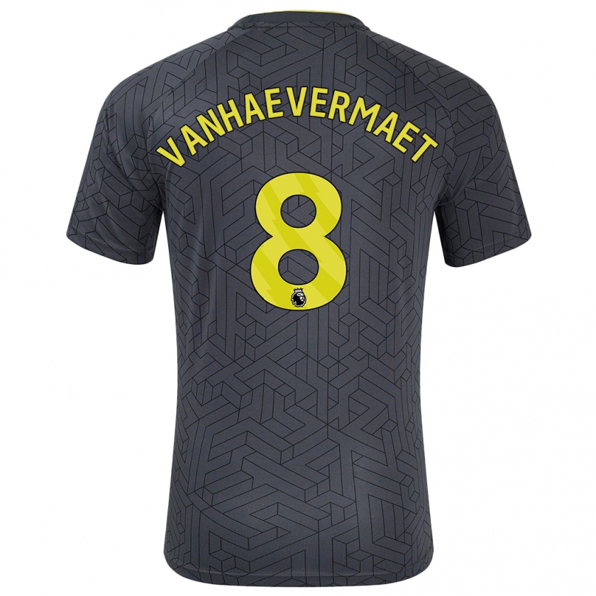 Kandiny Uomo Maglia Justine Vanhaevermaet #8 Nero Giallo Kit Gara Away 2024/25 Maglietta