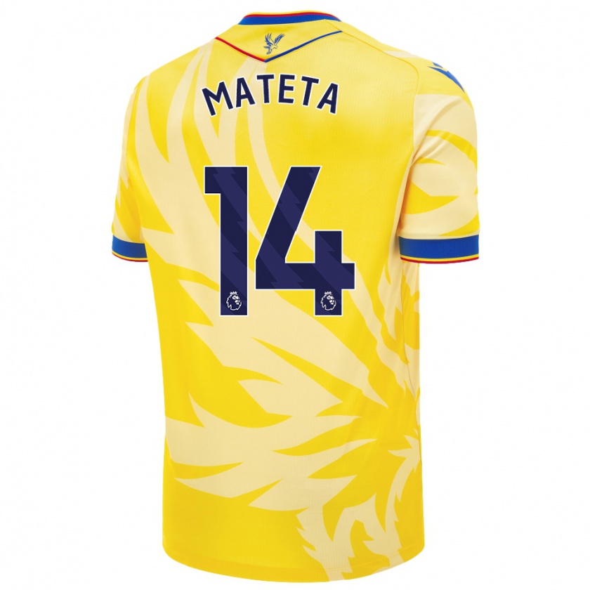 Kandiny Uomo Maglia Jean-Philippe Mateta #14 Giallo Kit Gara Away 2024/25 Maglietta