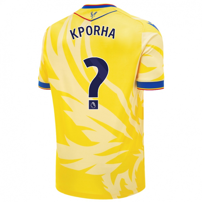 Kandiny Hombre Camiseta Caleb Kporha #0 Amarillo 2ª Equipación 2024/25 La Camisa