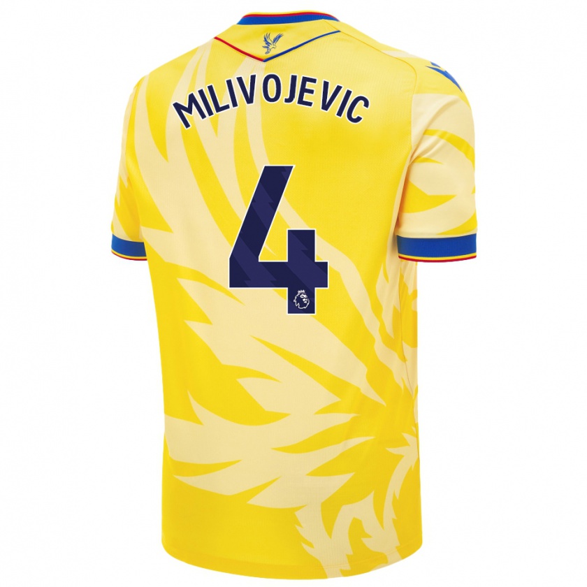 Kandiny Hombre Camiseta Luka Milivojevic #4 Amarillo 2ª Equipación 2024/25 La Camisa