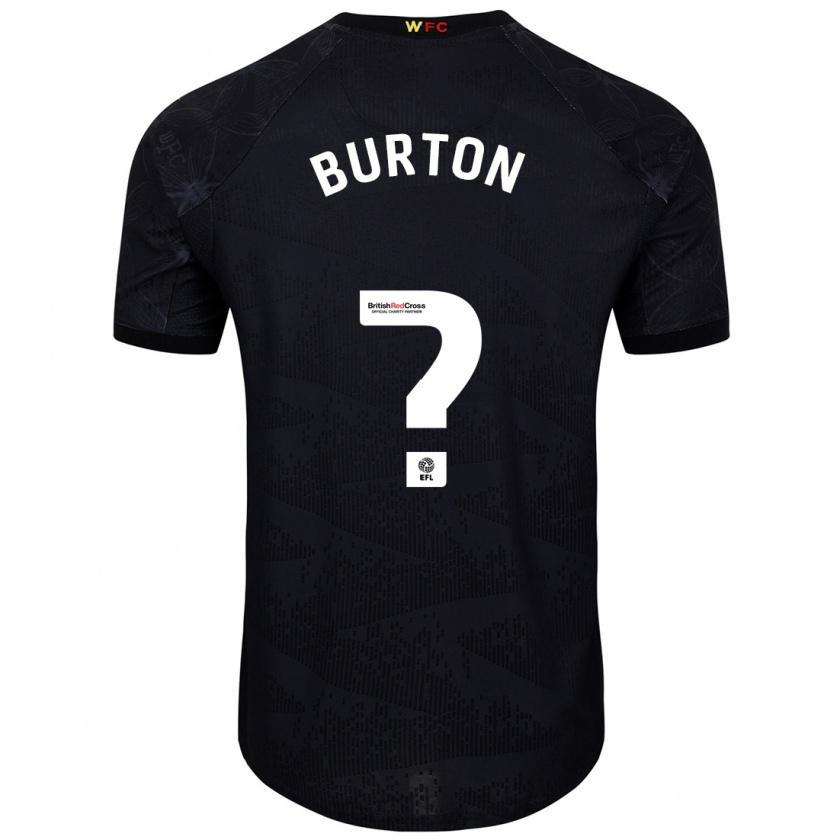 Kandiny Hombre Camiseta Aaron Burton #0 Negro Blanco 2ª Equipación 2024/25 La Camisa