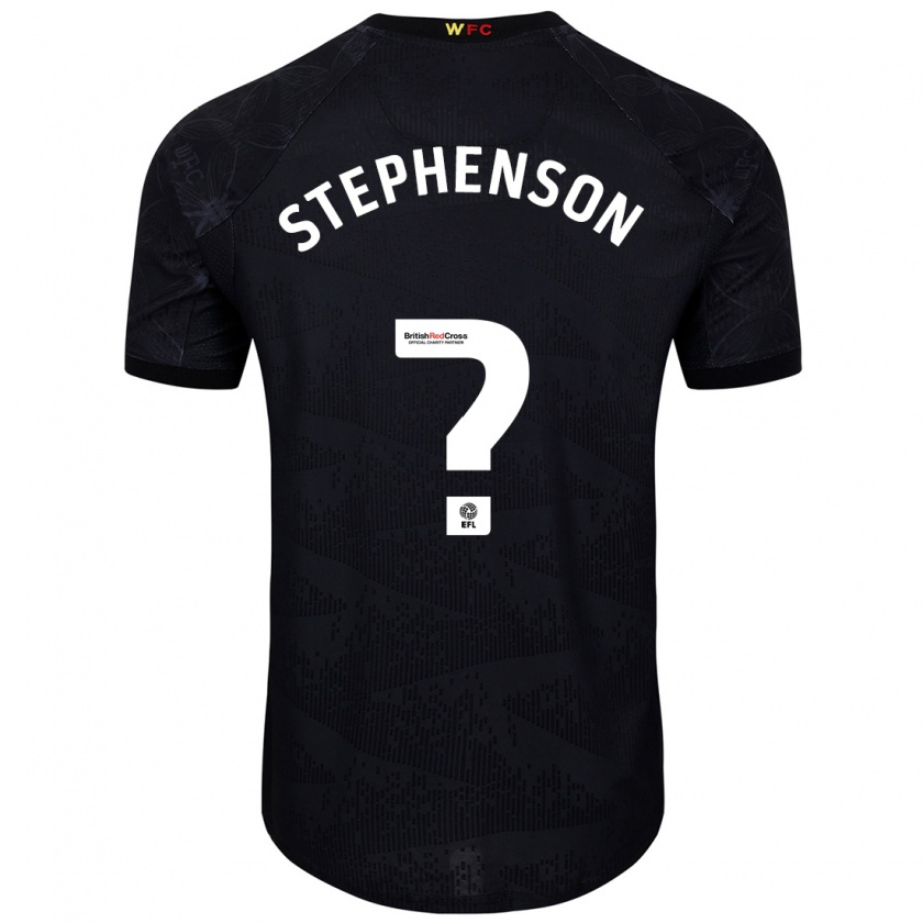 Kandiny Hombre Camiseta Ollie Stephenson #0 Negro Blanco 2ª Equipación 2024/25 La Camisa