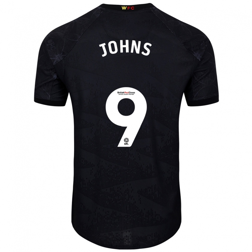 Kandiny Hombre Camiseta Carly Johns #9 Negro Blanco 2ª Equipación 2024/25 La Camisa