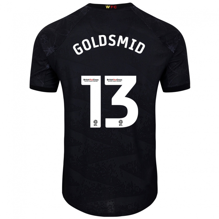 Kandiny Hombre Camiseta Jacqui Goldsmid #13 Negro Blanco 2ª Equipación 2024/25 La Camisa México