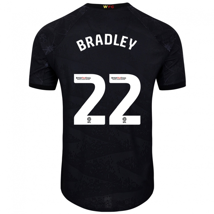 Kandiny Hombre Camiseta Jade Bradley #22 Negro Blanco 2ª Equipación 2024/25 La Camisa