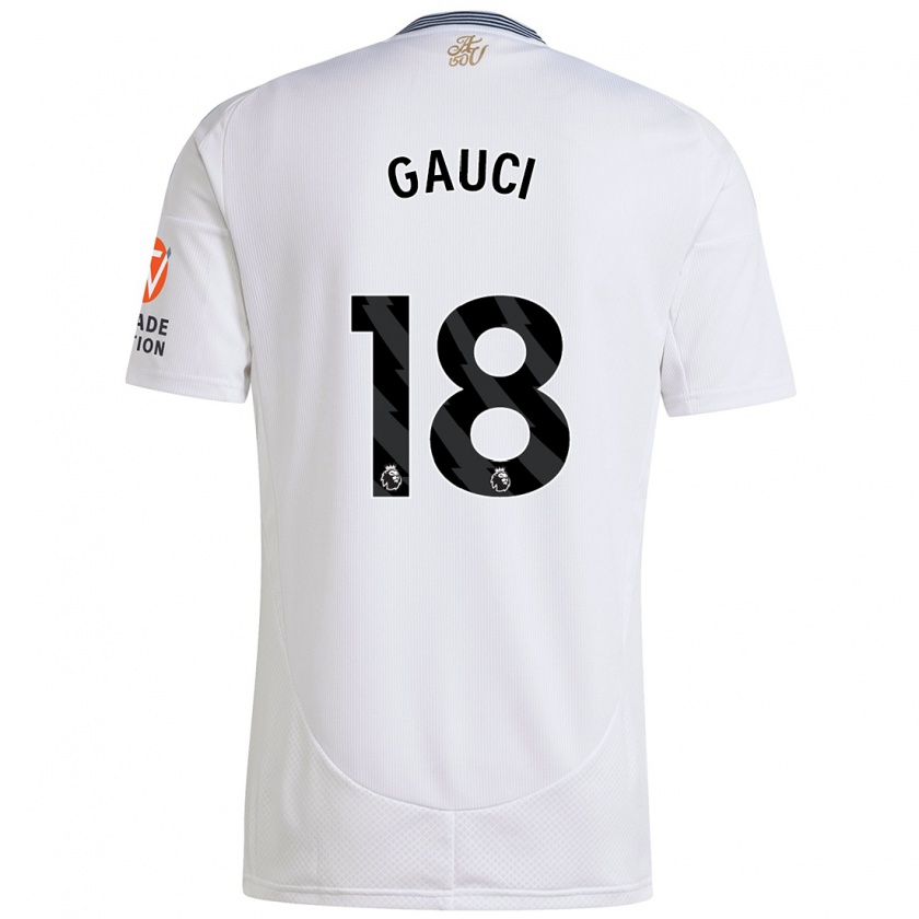 Kandiny Heren Joe Gauci #18 Wit Uitshirt Uittenue 2024/25 T-Shirt