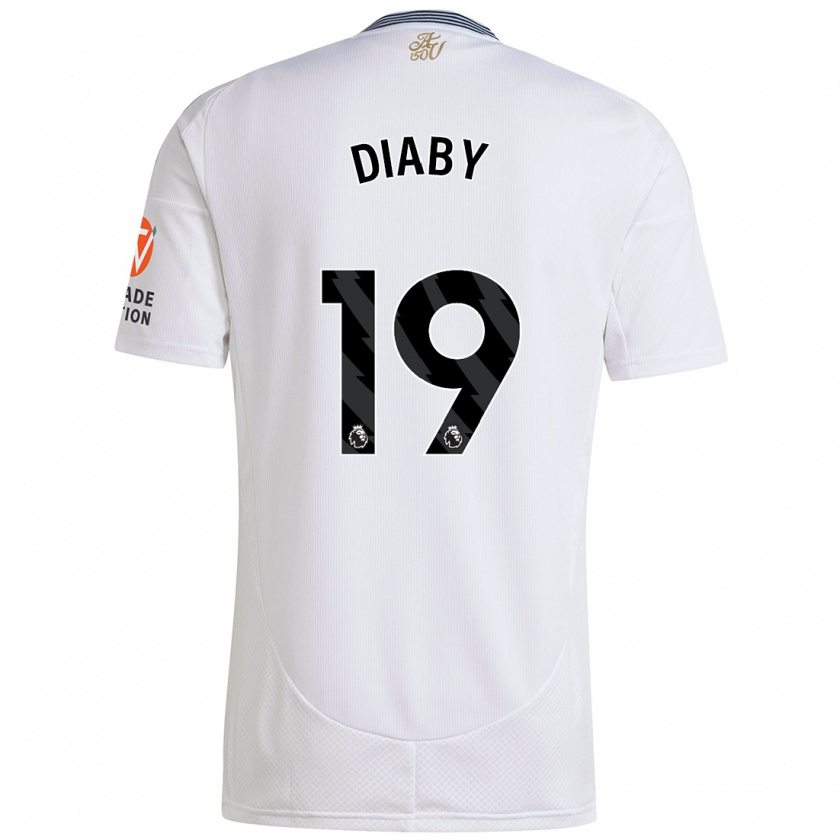 Kandiny Heren Moussa Diaby #19 Wit Uitshirt Uittenue 2024/25 T-Shirt