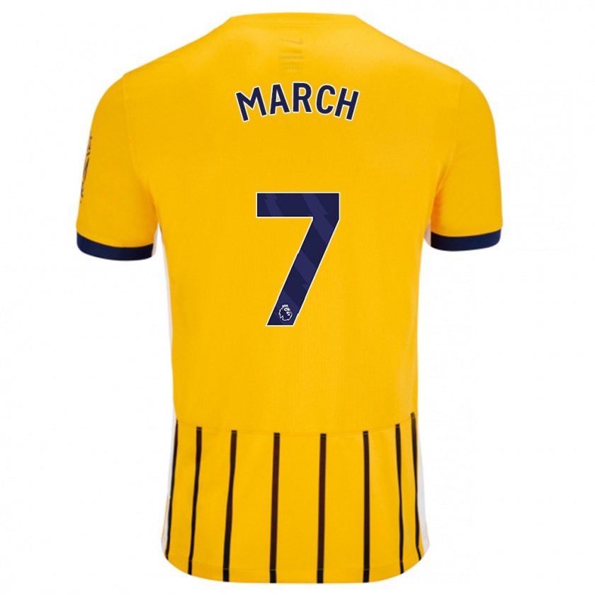 Kandiny Uomo Maglia Solly March #7 Oro Blu A Righe Sottili Kit Gara Away 2024/25 Maglietta