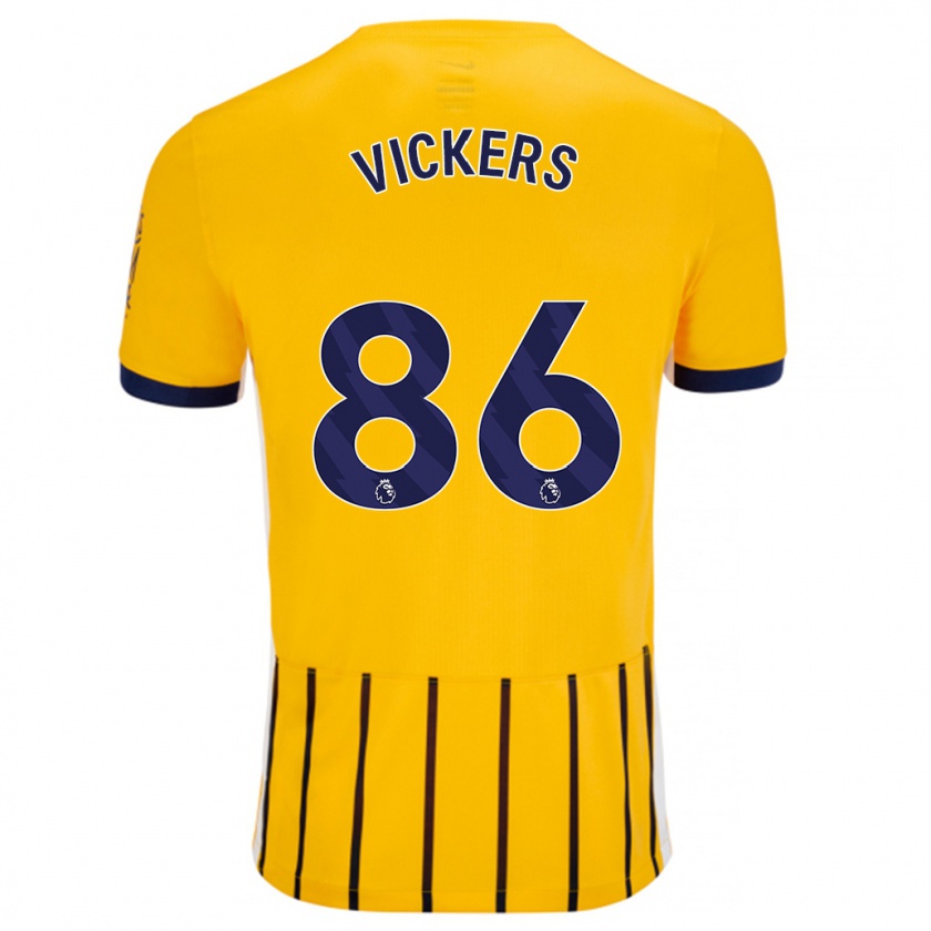 Kandiny Herren Jacob Vickers #86 Gold Blau Nadelstreifen Auswärtstrikot Trikot 2024/25 T-Shirt Österreich