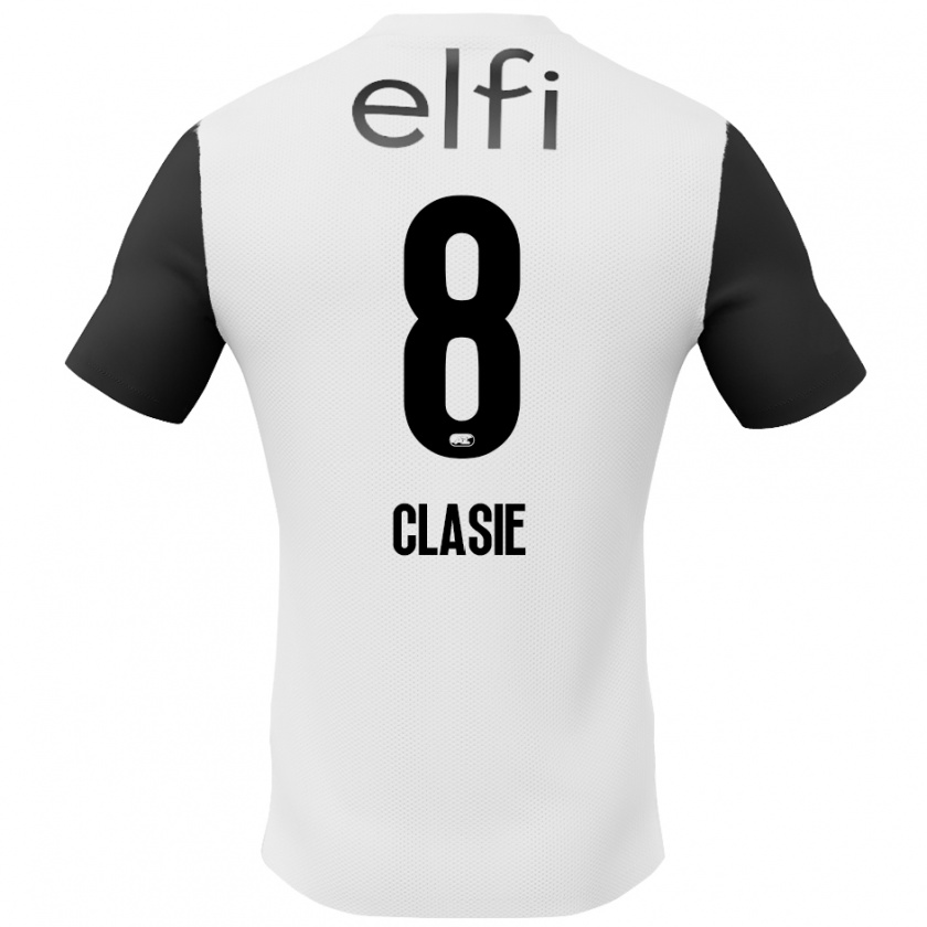 Kandiny Hombre Camiseta Jordy Clasie #8 Blanco Negro 2ª Equipación 2024/25 La Camisa México