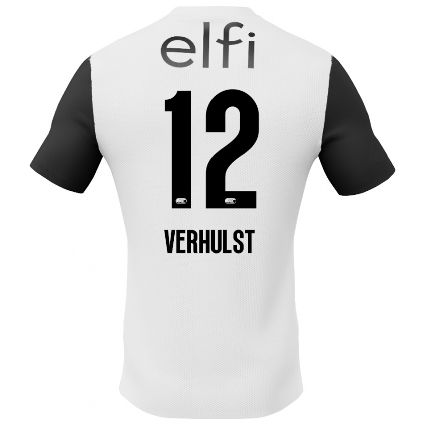 Kandiny Hombre Camiseta Hobie Verhulst #12 Blanco Negro 2ª Equipación 2024/25 La Camisa México