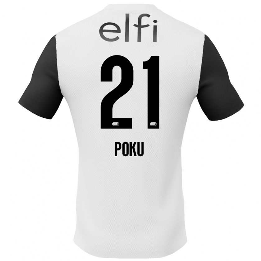 Kandiny Homem Camisola Ernest Poku #21 Preto Branco Alternativa 2024/25 Camisa Brasil