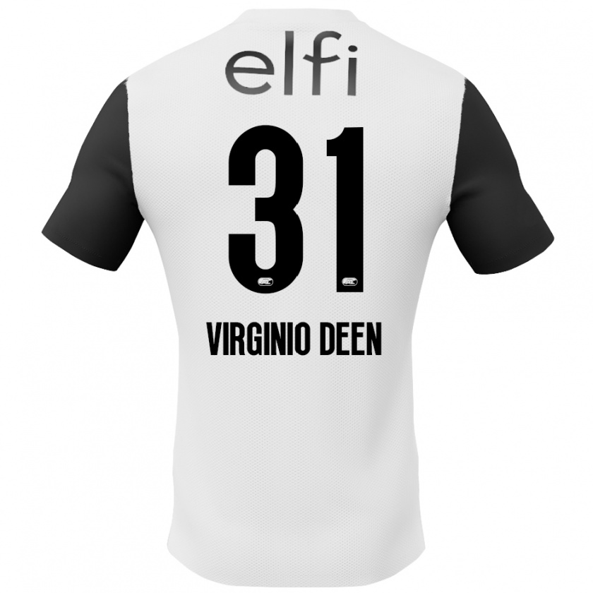 Kandiny Hombre Camiseta Daniël Virginio Deen #31 Blanco Negro 2ª Equipación 2024/25 La Camisa México