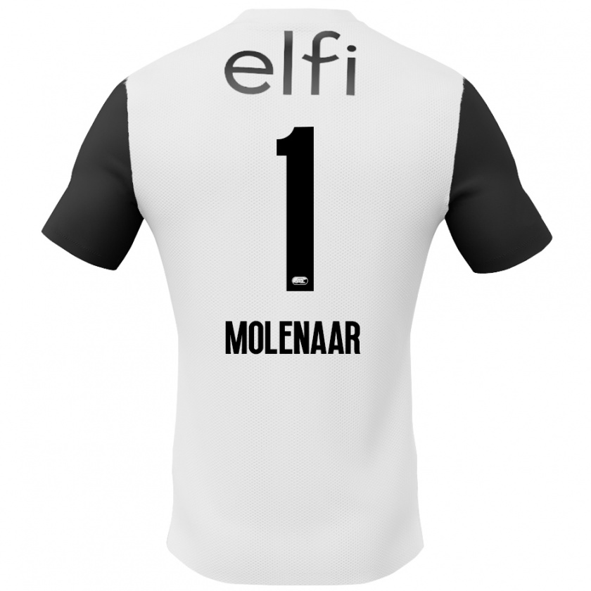 Kandiny Hombre Camiseta Finn Molenaar #1 Blanco Negro 2ª Equipación 2024/25 La Camisa México