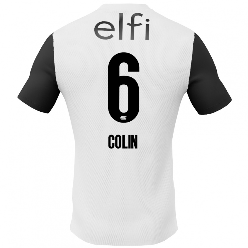 Kandiny Hombre Camiseta Isa Colin #6 Blanco Negro 2ª Equipación 2024/25 La Camisa México