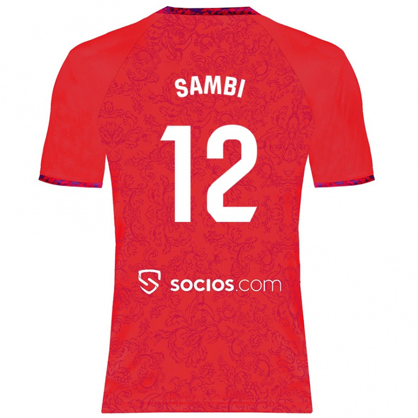 Kandiny Hombre Camiseta Albert Sambi Lokonga #12 Rojo 2ª Equipación 2024/25 La Camisa México