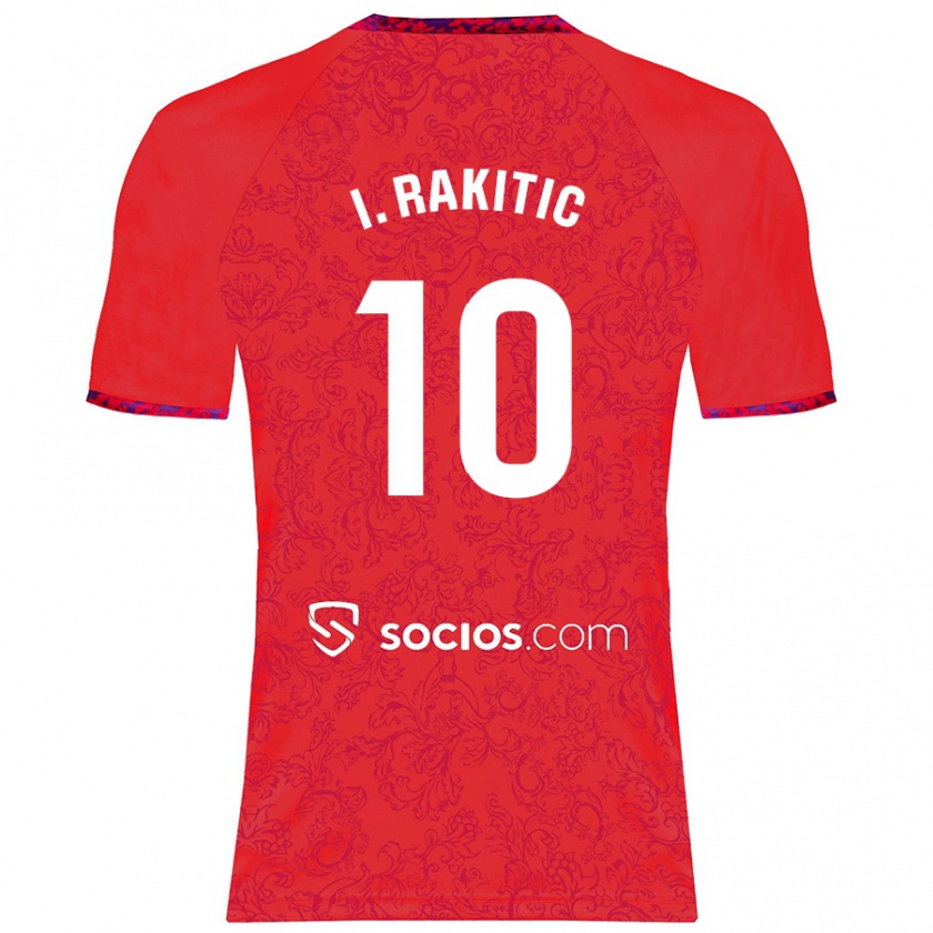 Kandiny Uomo Maglia Ivan Rakitic #10 Rosso Kit Gara Away 2024/25 Maglietta