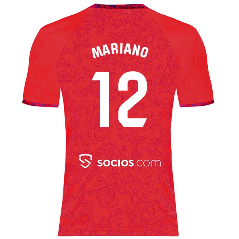 Kandiny Uomo Maglia Mariano Díaz #12 Rosso Kit Gara Away 2024/25 Maglietta