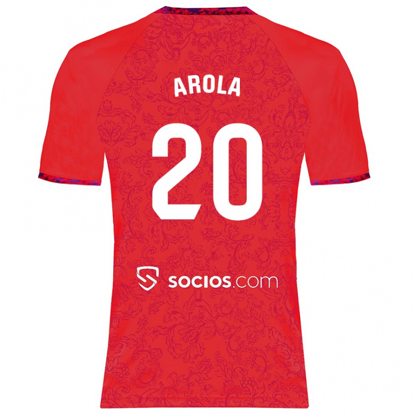 Kandiny Hombre Camiseta Arola Aparicio Gili #20 Rojo 2ª Equipación 2024/25 La Camisa México