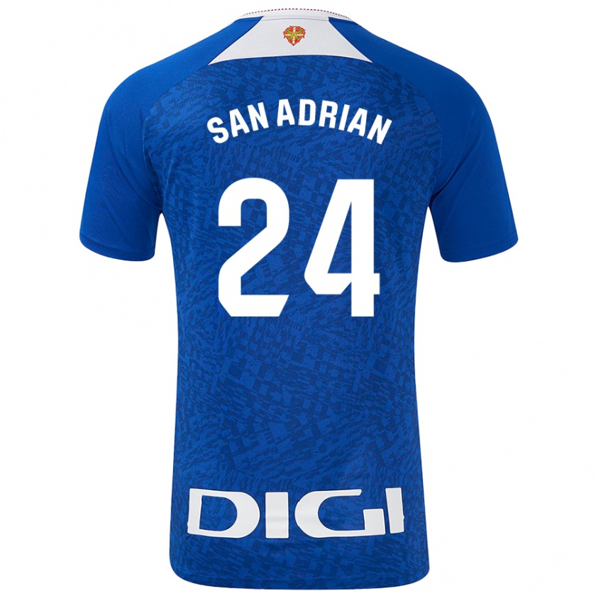 Kandiny Hombre Camiseta Marta San Adrián Rocandio #24 Azul Real 2ª Equipación 2024/25 La Camisa México