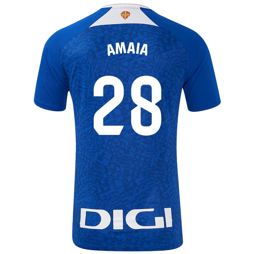 Kandiny Hombre Camiseta Amaia Martinez De La Peña #28 Azul Real 2ª Equipación 2024/25 La Camisa México