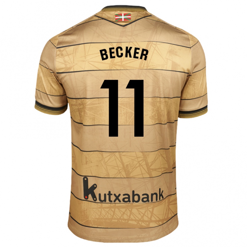 Kandiny Hombre Camiseta Sheraldo Becker #11 Marrón 2ª Equipación 2024/25 La Camisa