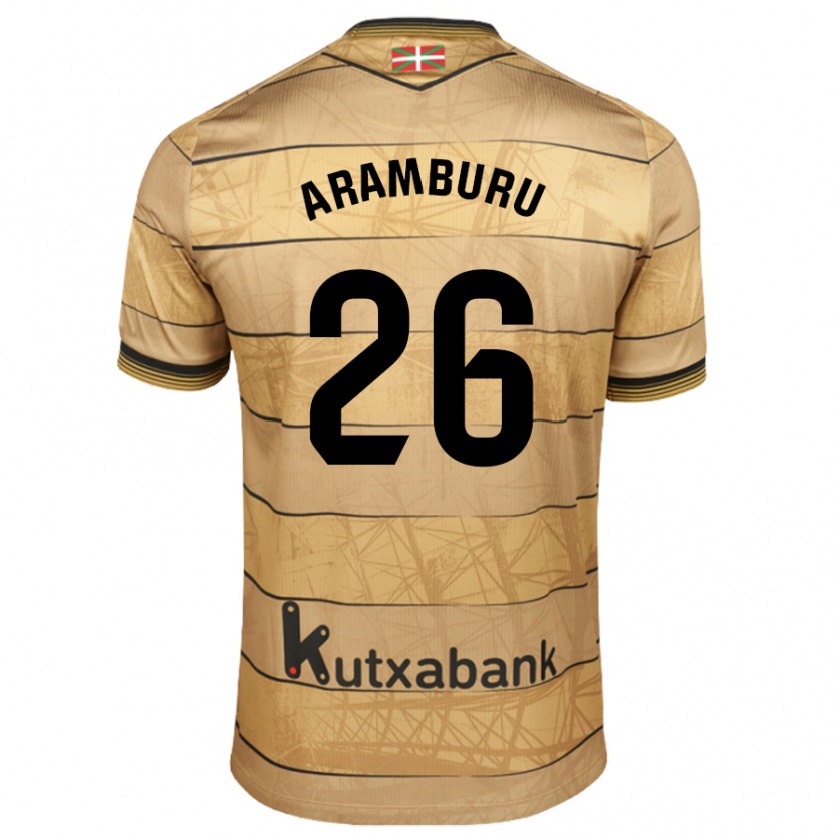 Kandiny Heren Jon Aramburu #26 Bruin Uitshirt Uittenue 2024/25 T-Shirt