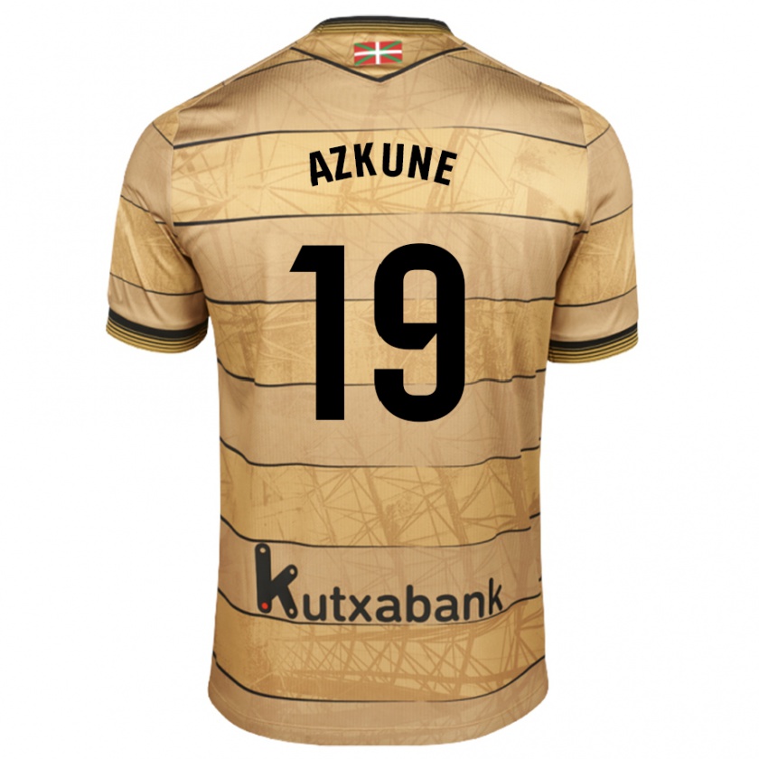 Kandiny Hombre Camiseta Ekain Azkune #19 Marrón 2ª Equipación 2024/25 La Camisa