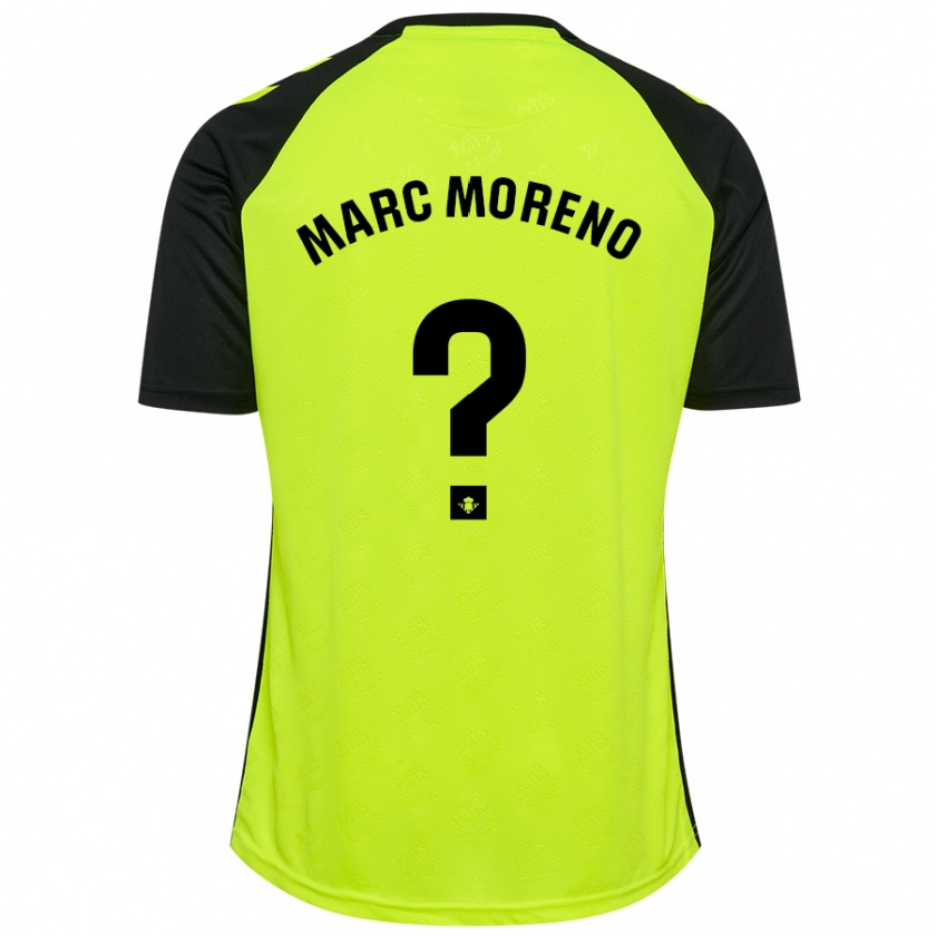 Kandiny Hombre Camiseta Marc Moreno #0 Amarillo Fluorescente Negro 2ª Equipación 2024/25 La Camisa