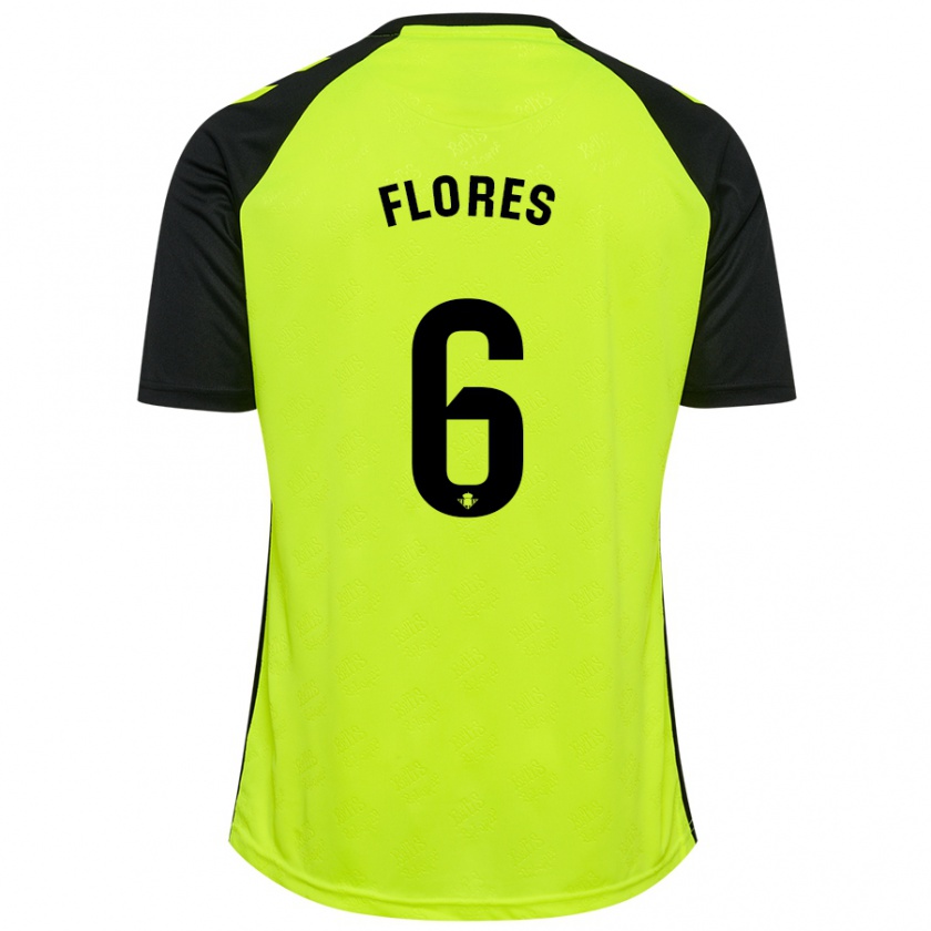 Kandiny Hombre Camiseta Mateo Flores #6 Amarillo Fluorescente Negro 2ª Equipación 2024/25 La Camisa