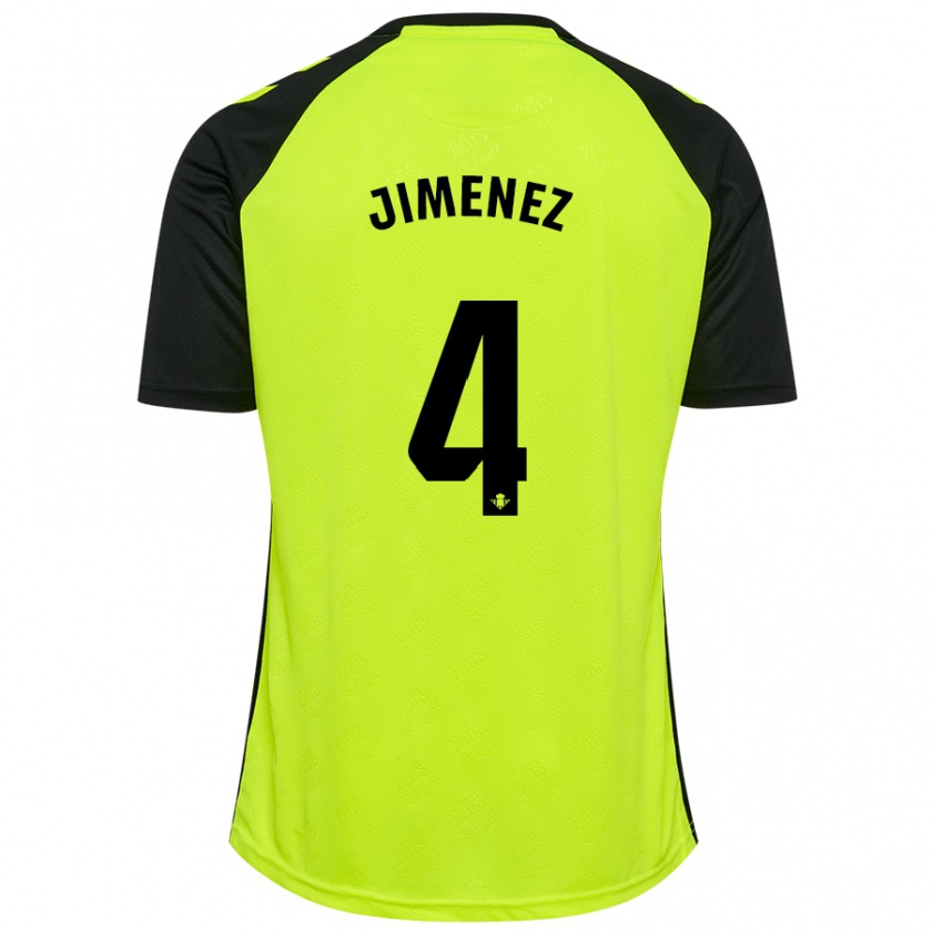 Kandiny Heren María Jiménez #4 Fluorescerend Geel Zwart Uitshirt Uittenue 2024/25 T-Shirt