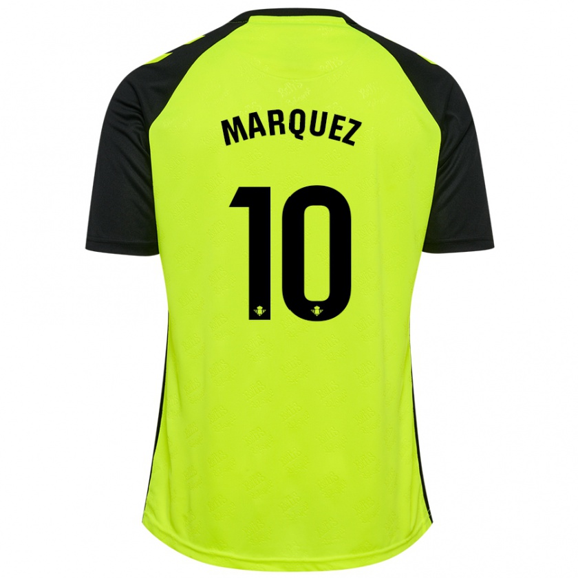 Kandiny Uomo Maglia Rosa Márquez #10 Giallo Fluorescente Nero Kit Gara Away 2024/25 Maglietta