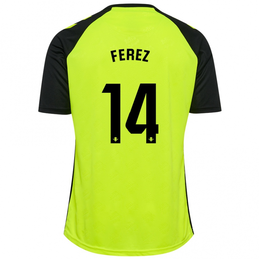 Kandiny Uomo Maglia Carolina Férez #14 Giallo Fluorescente Nero Kit Gara Away 2024/25 Maglietta