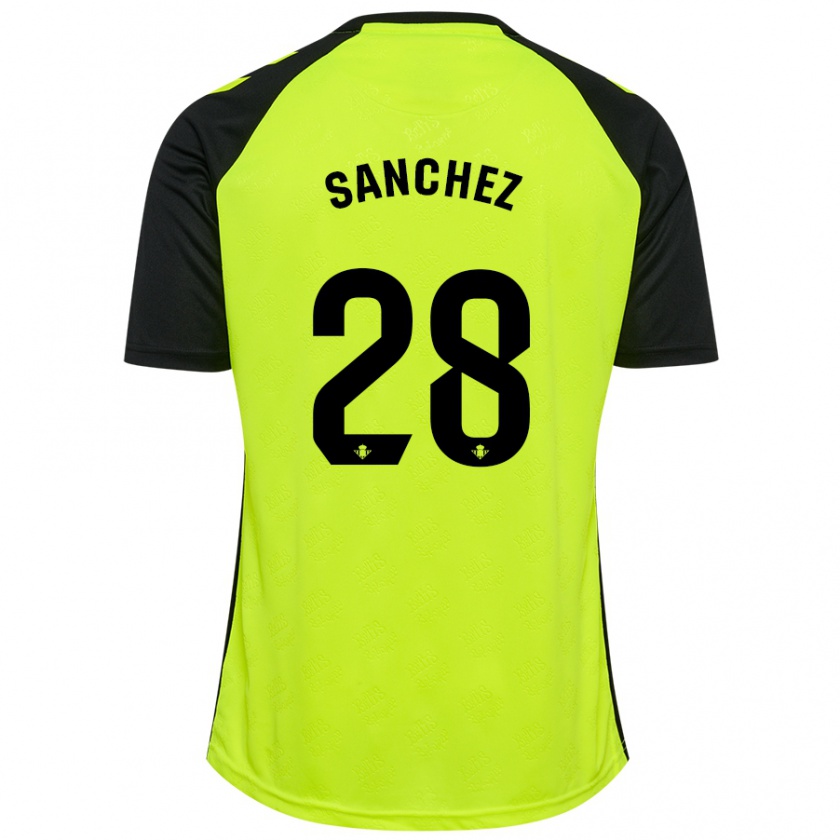 Kandiny Heren Marina Sánchez #28 Fluorescerend Geel Zwart Uitshirt Uittenue 2024/25 T-Shirt