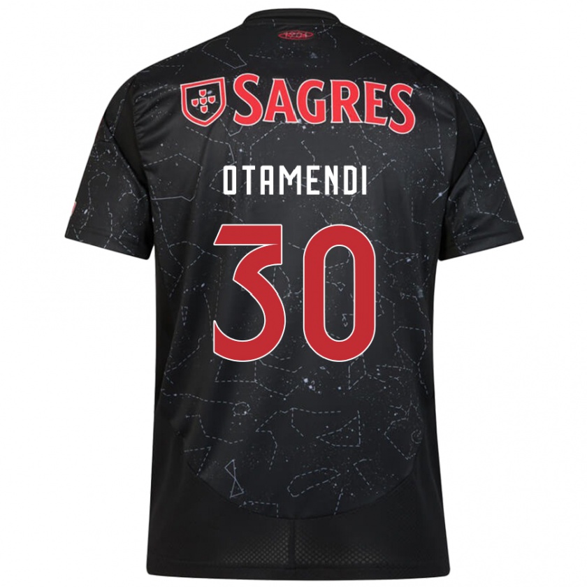 Kandiny Uomo Maglia Nicolás Otamendi #30 Nero Rosso Kit Gara Away 2024/25 Maglietta