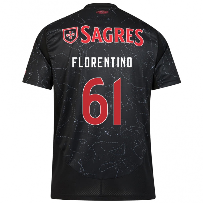 Kandiny Hombre Camiseta Florentino #61 Negro Rojo 2ª Equipación 2024/25 La Camisa