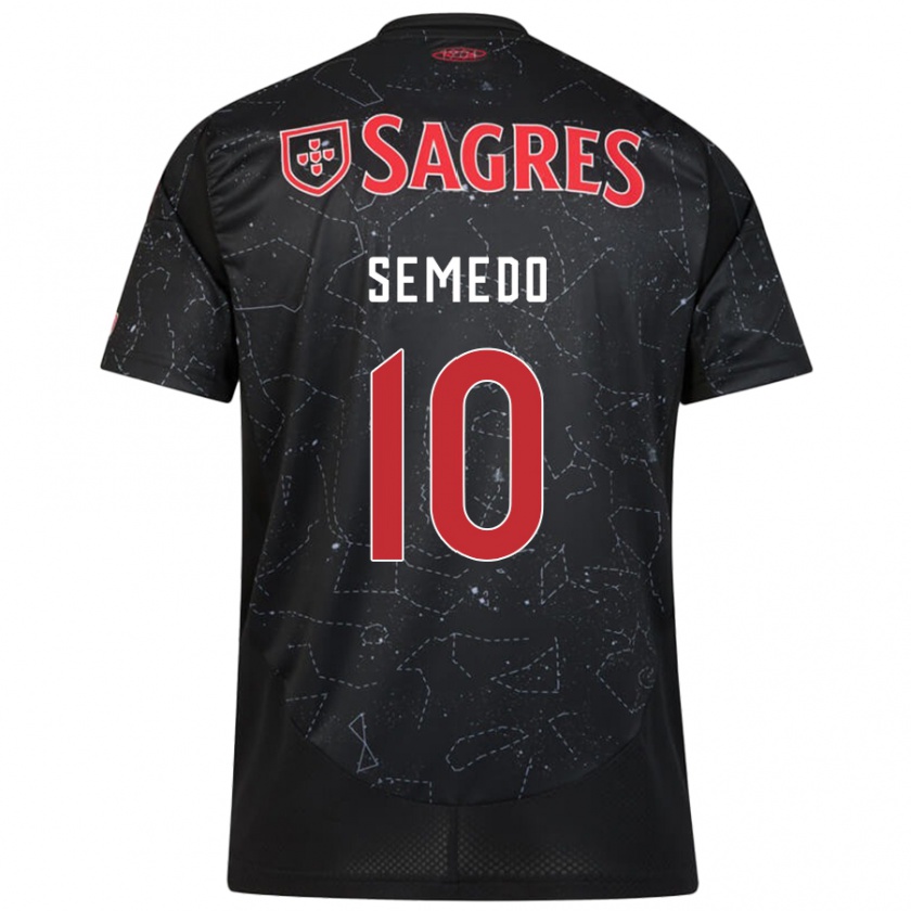 Kandiny Heren Andreson Semedo #10 Zwart Rood Uitshirt Uittenue 2024/25 T-Shirt