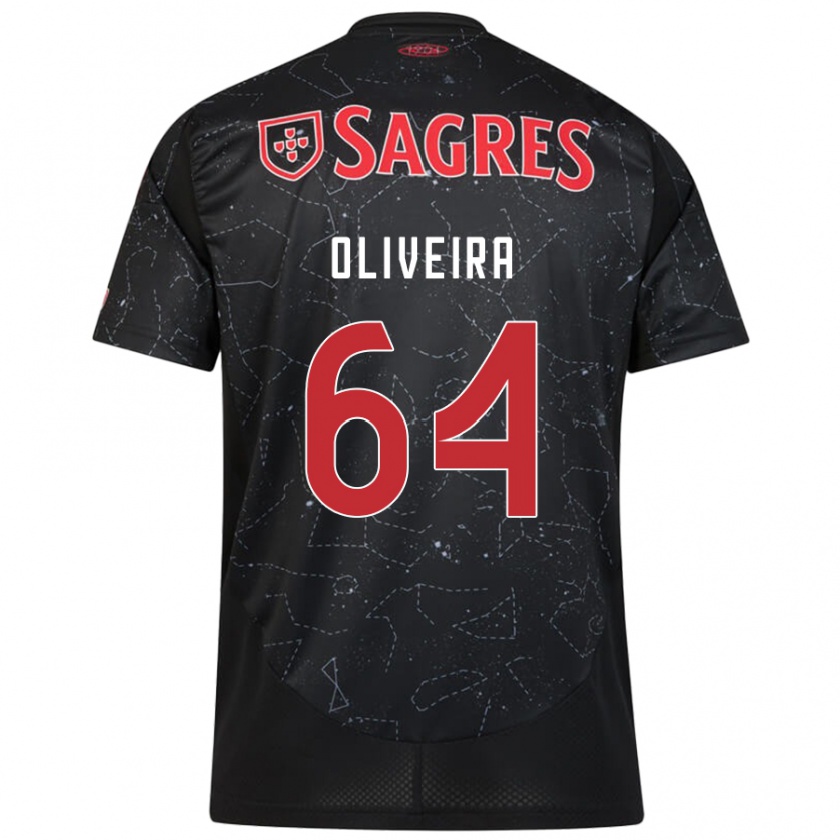 Kandiny Hombre Camiseta Gonçalo Oliveira #64 Negro Rojo 2ª Equipación 2024/25 La Camisa