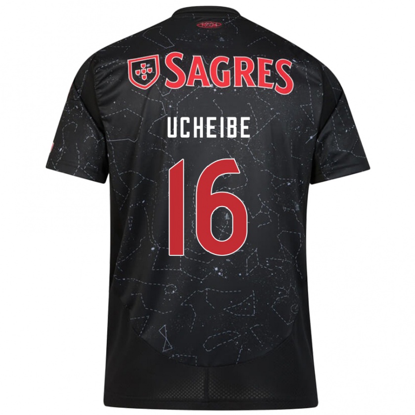 Kandiny Uomo Maglia Christy Ucheibe #16 Nero Rosso Kit Gara Away 2024/25 Maglietta