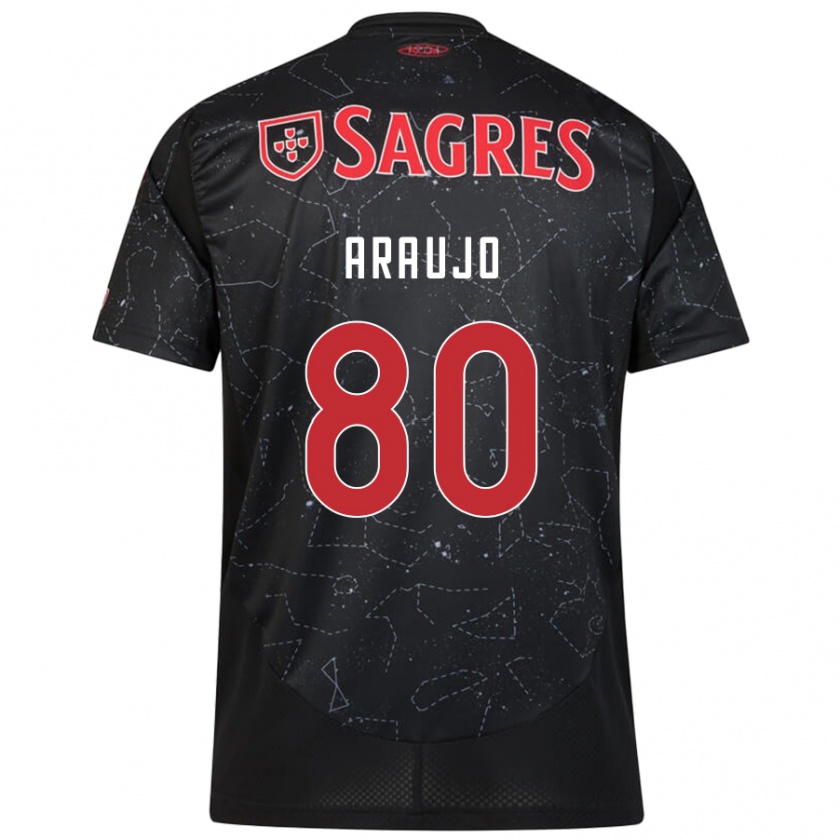 Kandiny Hombre Camiseta Lais Araujo #80 Negro Rojo 2ª Equipación 2024/25 La Camisa