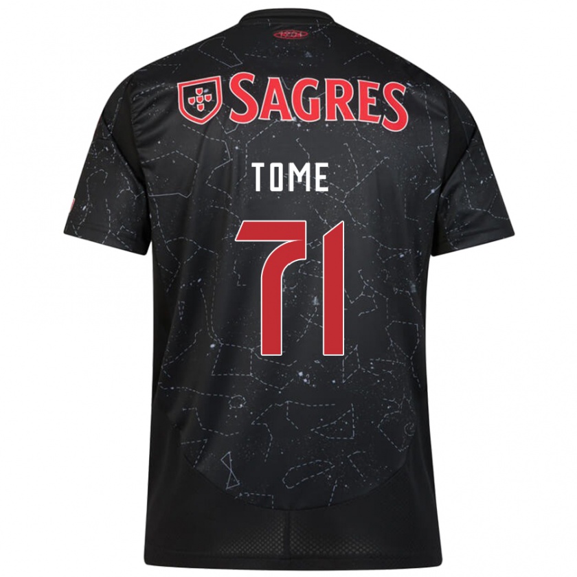 Kandiny Hombre Camiseta João Tomé #71 Negro Rojo 2ª Equipación 2024/25 La Camisa