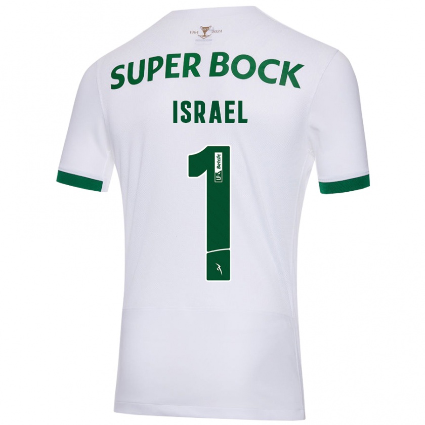 Kandiny Uomo Maglia Franco Israel #1 Bianco Verde Kit Gara Away 2024/25 Maglietta