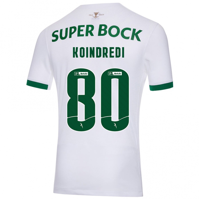 Kandiny Uomo Maglia Koba Koindredi #80 Bianco Verde Kit Gara Away 2024/25 Maglietta