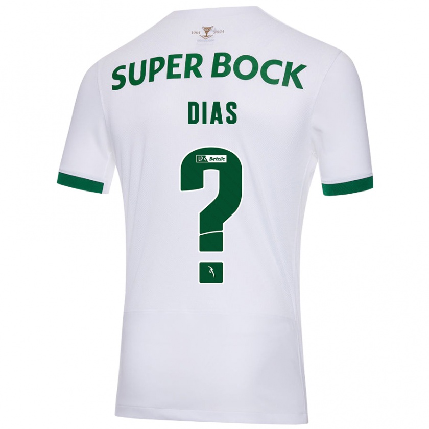 Kandiny Hombre Camiseta Lucas Dias #0 Blanco Verde 2ª Equipación 2024/25 La Camisa