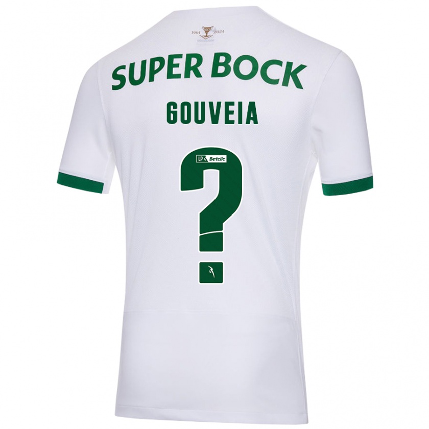 Kandiny Hombre Camiseta Miguel Gouveia #0 Blanco Verde 2ª Equipación 2024/25 La Camisa