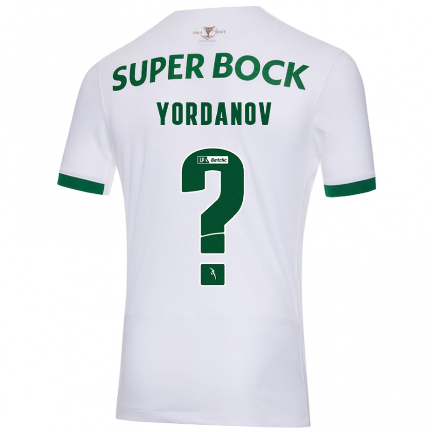 Kandiny Uomo Maglia Ricardo Yordanov #0 Bianco Verde Kit Gara Away 2024/25 Maglietta