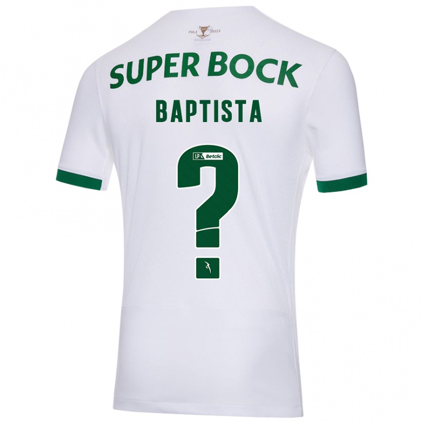 Kandiny Hombre Camiseta Brandão Baptista #0 Blanco Verde 2ª Equipación 2024/25 La Camisa