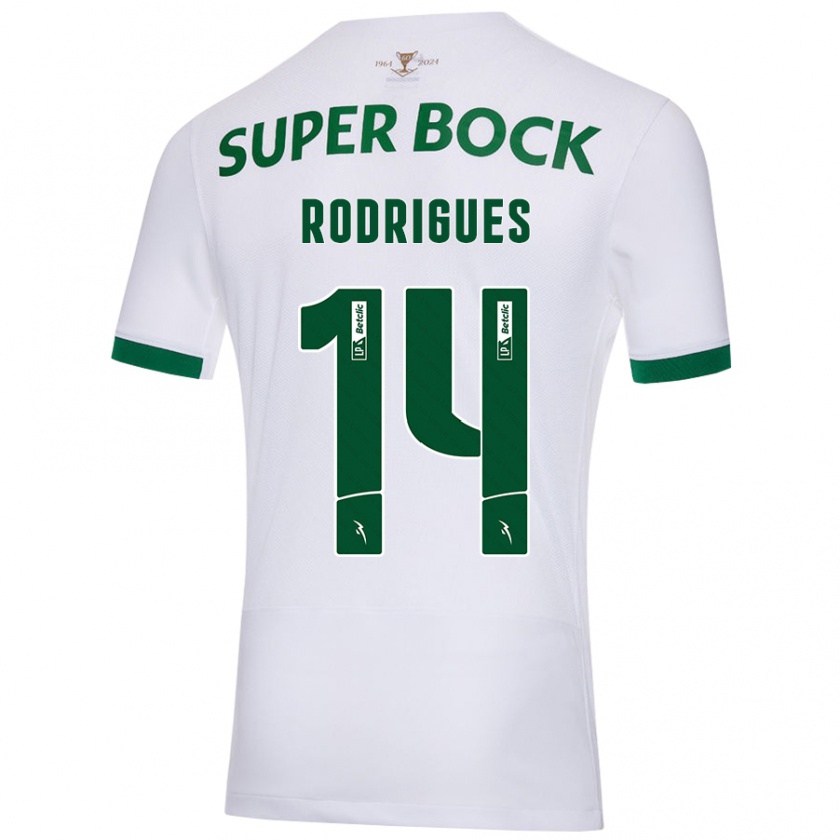 Kandiny Uomo Maglia Paulo Rodrigues #14 Bianco Verde Kit Gara Away 2024/25 Maglietta